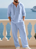 [COMPRA 1 Y LLEVATE 2] - Palermo Linen | Camisa con Capucha La Costa + Pantalón Casual