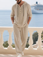 [COMPRA 1 Y LLEVATE 2] - Palermo Linen | Camisa con Capucha La Costa + Pantalón Casual