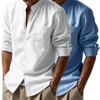 [BUY 1 GET 1 FREE] Santorini Premium Men’s Linen Shirts + FREE Exclusive Watch Gift