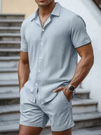 [BUY 1 GET 1 FREE] Vienna Premium Shirt & Shorts Set