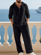 [COMPRA 1 Y LLEVATE 2] - Palermo Linen | Camisa con Capucha La Costa + Pantalón Casual