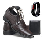 [¡COMPRÁ 1 Y LLEVATE 3 DE REGALO!] Zapatos de Cuero Premium + Cinturón + Billetera + Reloj Digital